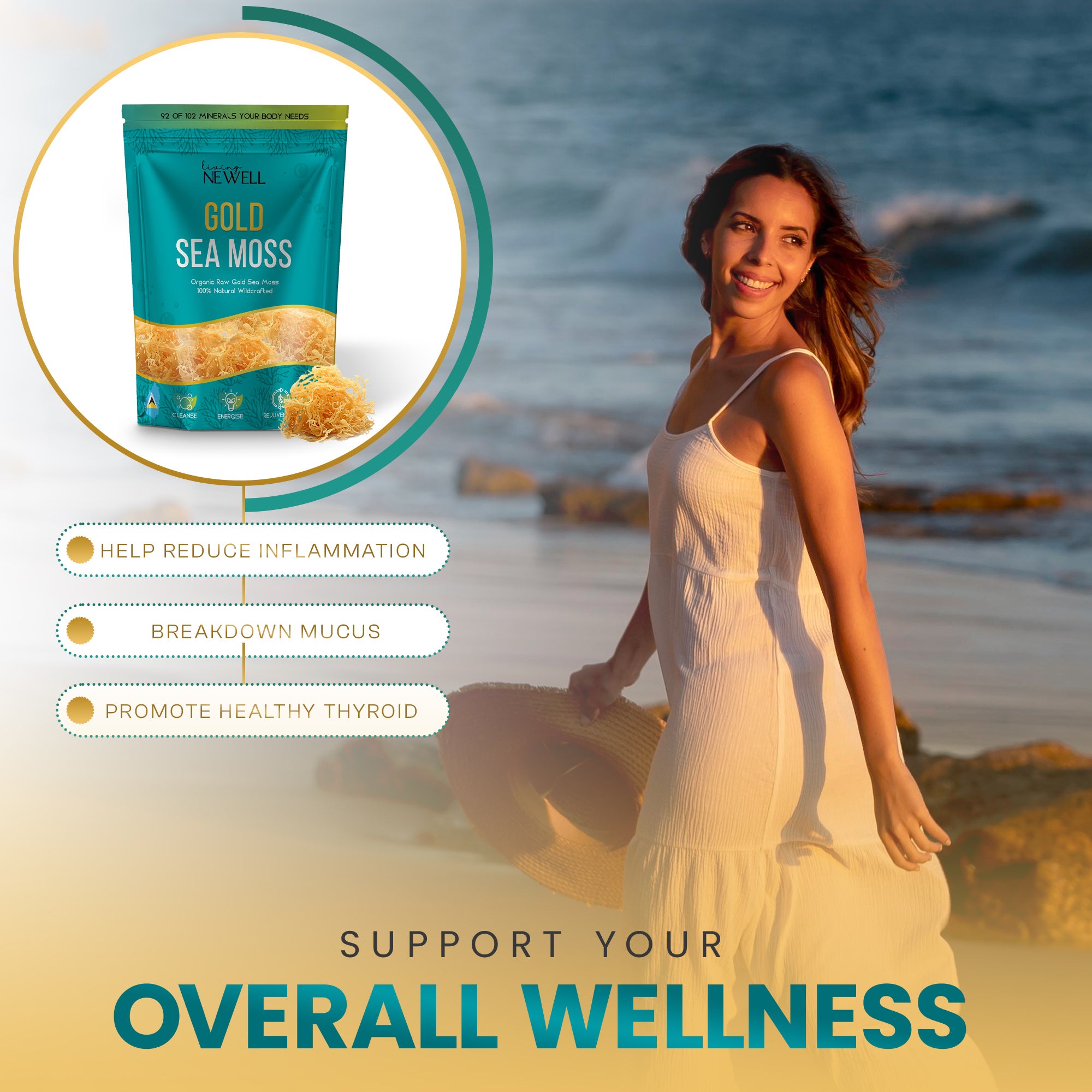 Raw Gold Sea Moss (100g)